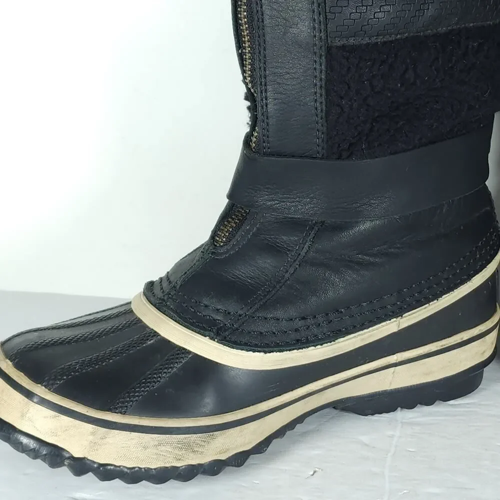 Sorel Women's Helen Of Tundra II US7 Black Leather Waterproof Winter Boots